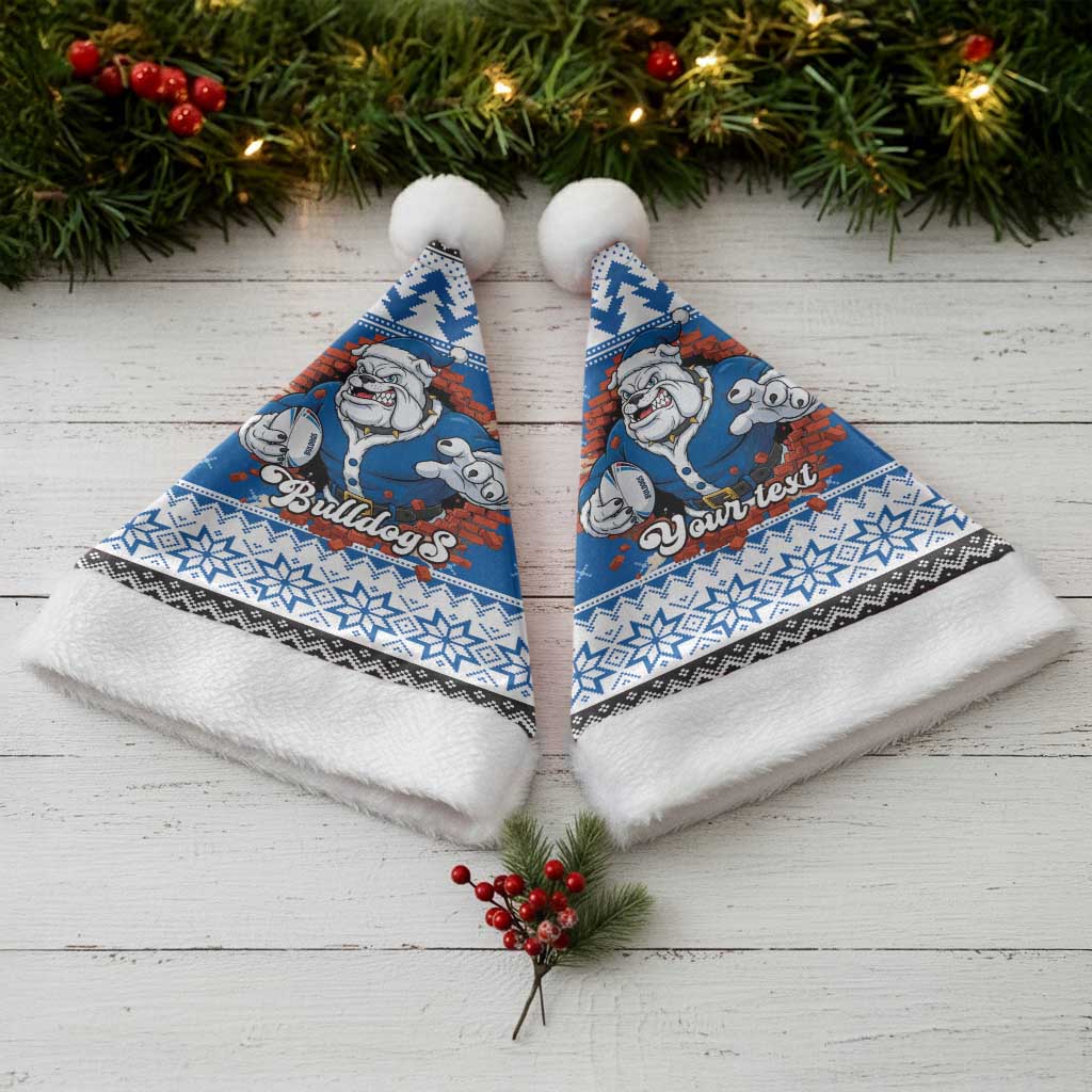Angry Santa Bulldog Personalized Christmas Santa Hat Christmas Rugby League Spirit - Aussie Hoodie