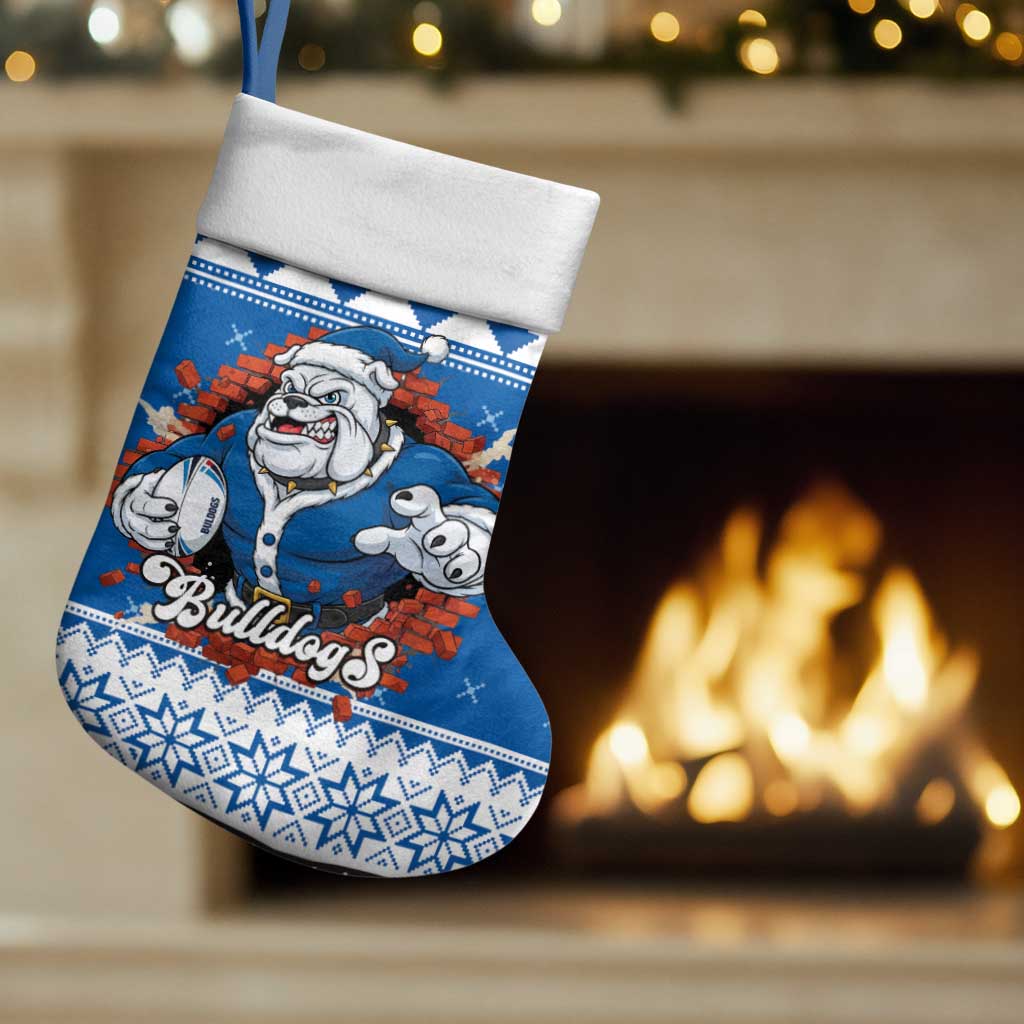 Angry Santa Bulldog Personalized Christmas Stocking Christmas Rugby League Spirit - Aussie Hoodie