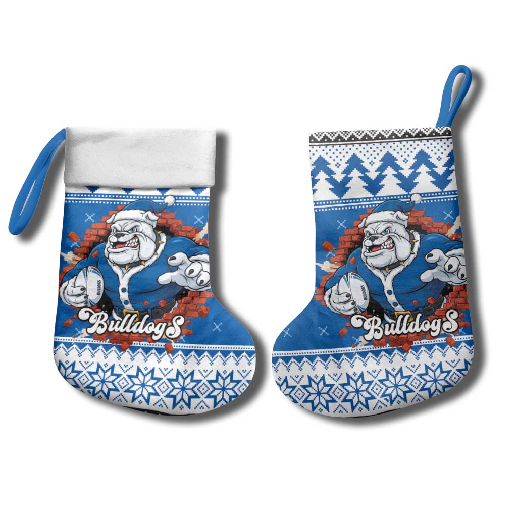 Angry Santa Bulldog Personalized Christmas Stocking Christmas Rugby League Spirit - Aussie Hoodie