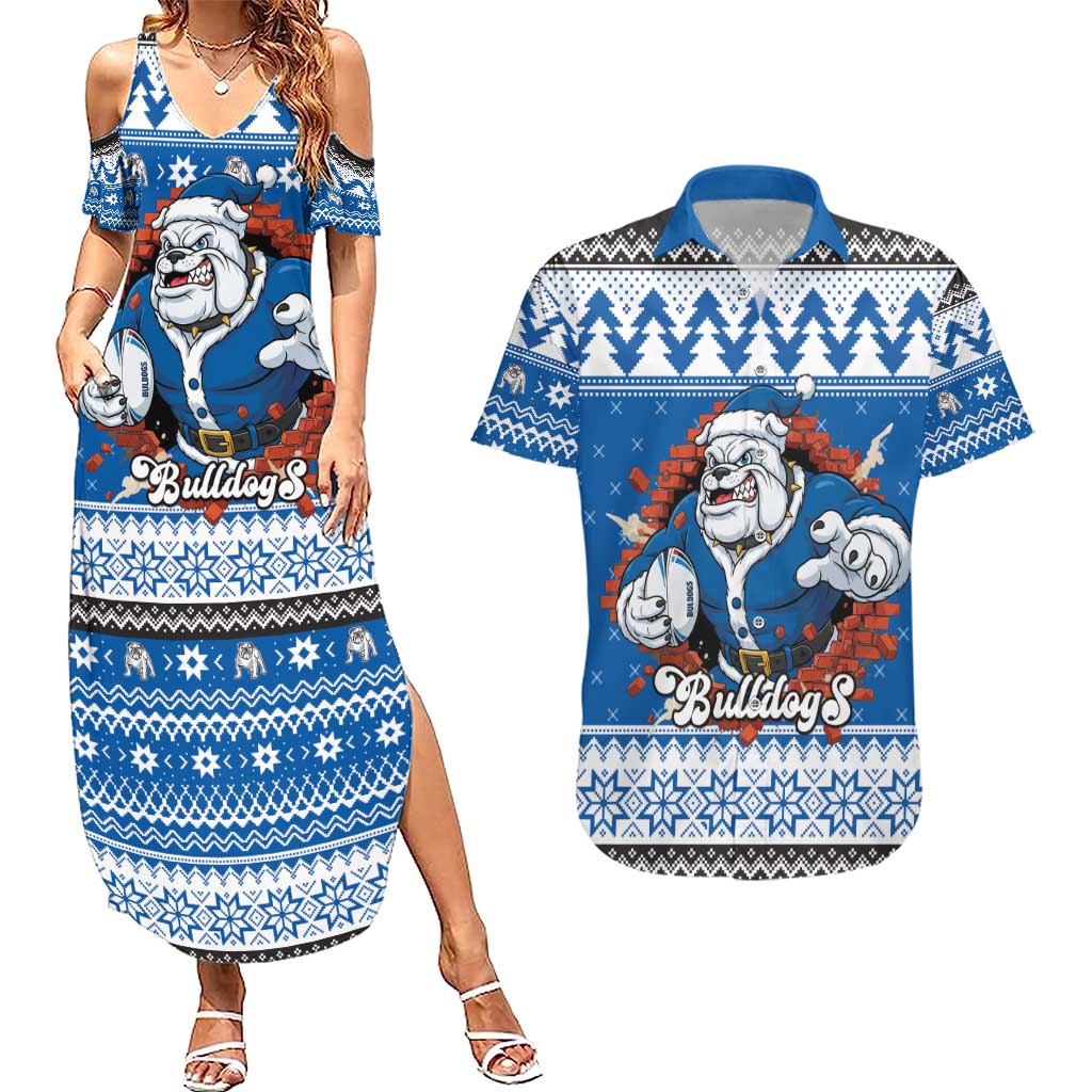 Angry Santa Bulldog Personalized Couples Matching Summer Maxi Dress and Hawaiian Shirt Christmas Rugby League Spirit - Aussie Hoodie