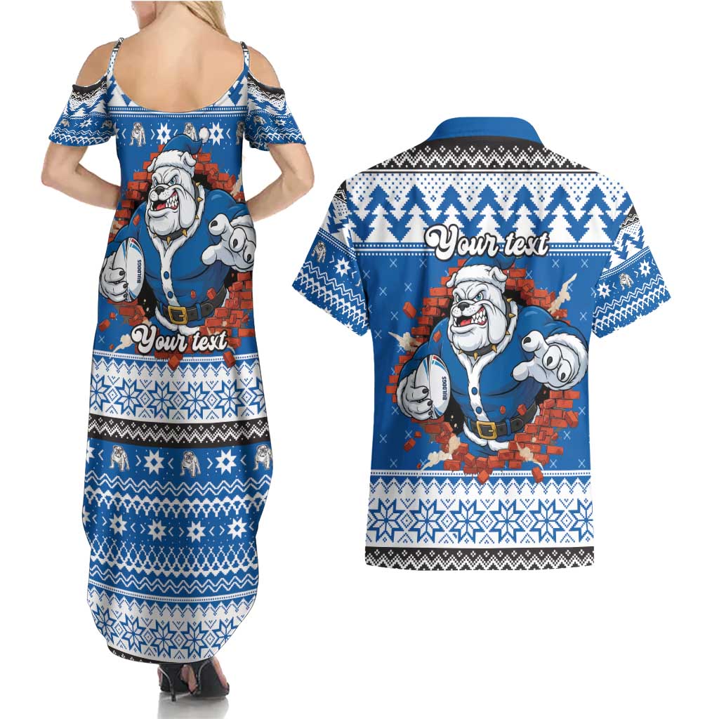 Angry Santa Bulldog Personalized Couples Matching Summer Maxi Dress and Hawaiian Shirt Christmas Rugby League Spirit - Aussie Hoodie