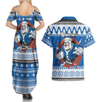 Angry Santa Bulldog Personalized Couples Matching Summer Maxi Dress and Hawaiian Shirt Christmas Rugby League Spirit - Aussie Hoodie