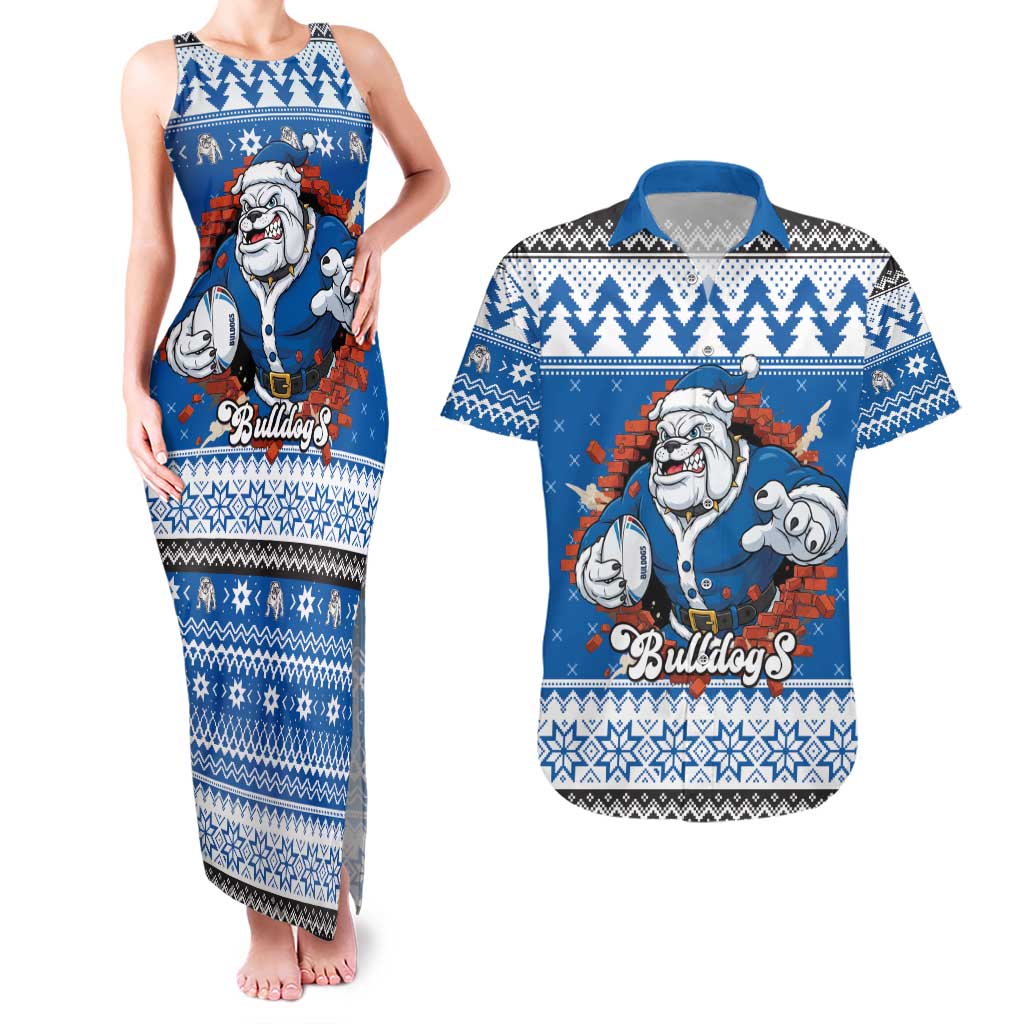 Angry Santa Bulldog Personalized Couples Matching Tank Maxi Dress and Hawaiian Shirt Christmas Rugby League Spirit - Aussie Hoodie