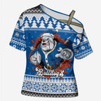 Angry Santa Bulldog Personalized Cross Shoulder Shirt Christmas Rugby League Spirit - Aussie Hoodie