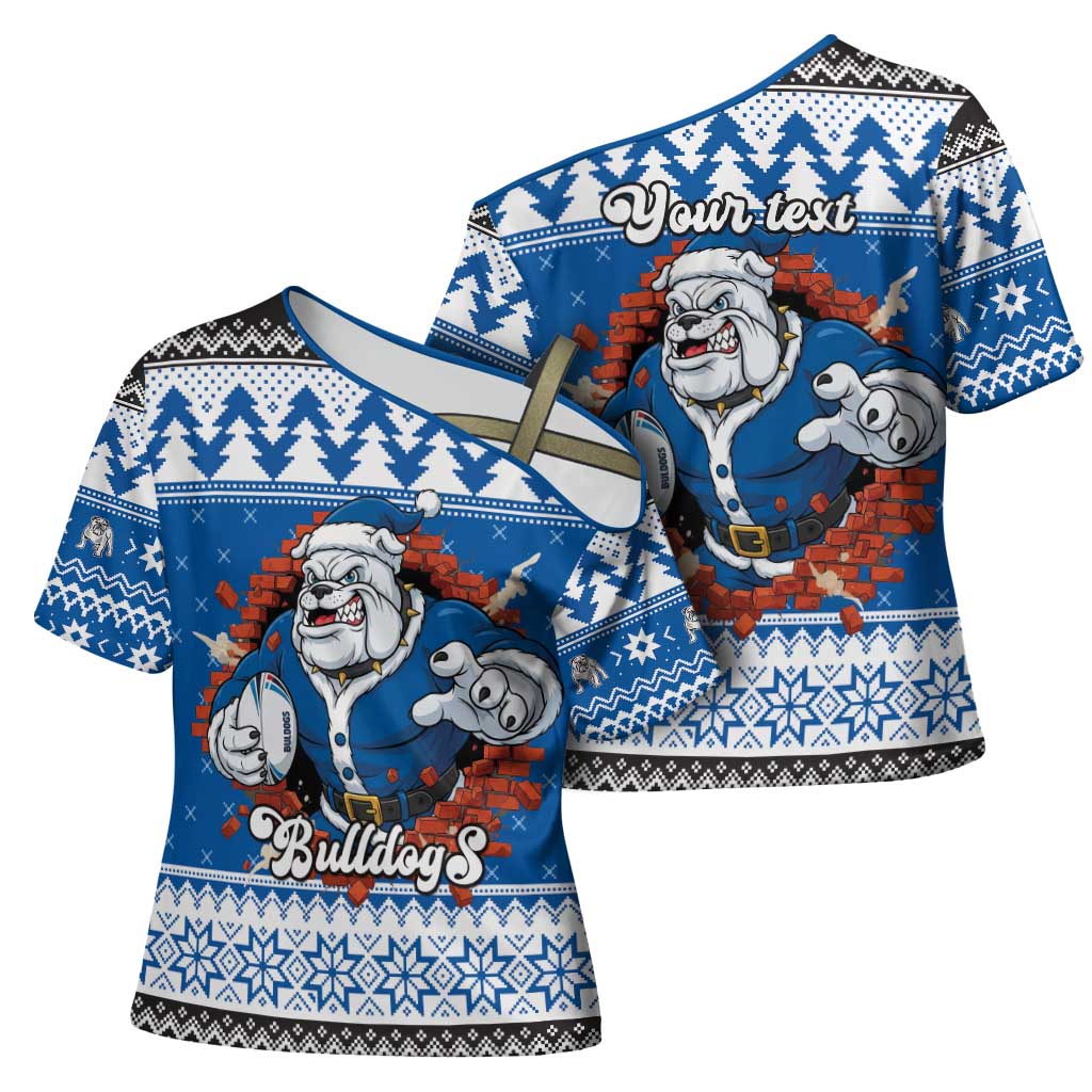 Angry Santa Bulldog Personalized Cross Shoulder Shirt Christmas Rugby League Spirit - Aussie Hoodie