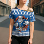 Angry Santa Bulldog Personalized Cross Shoulder Shirt Christmas Rugby League Spirit - Aussie Hoodie
