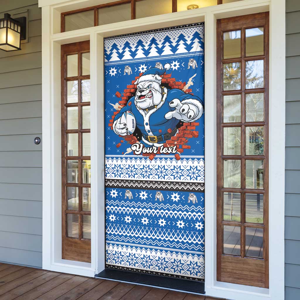 Angry Santa Bulldog Personalized Door Cover Christmas Rugby League Spirit - Aussie Hoodie