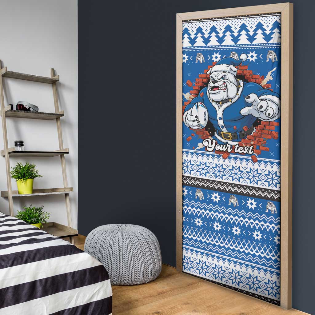 Angry Santa Bulldog Personalized Door Cover Christmas Rugby League Spirit - Aussie Hoodie