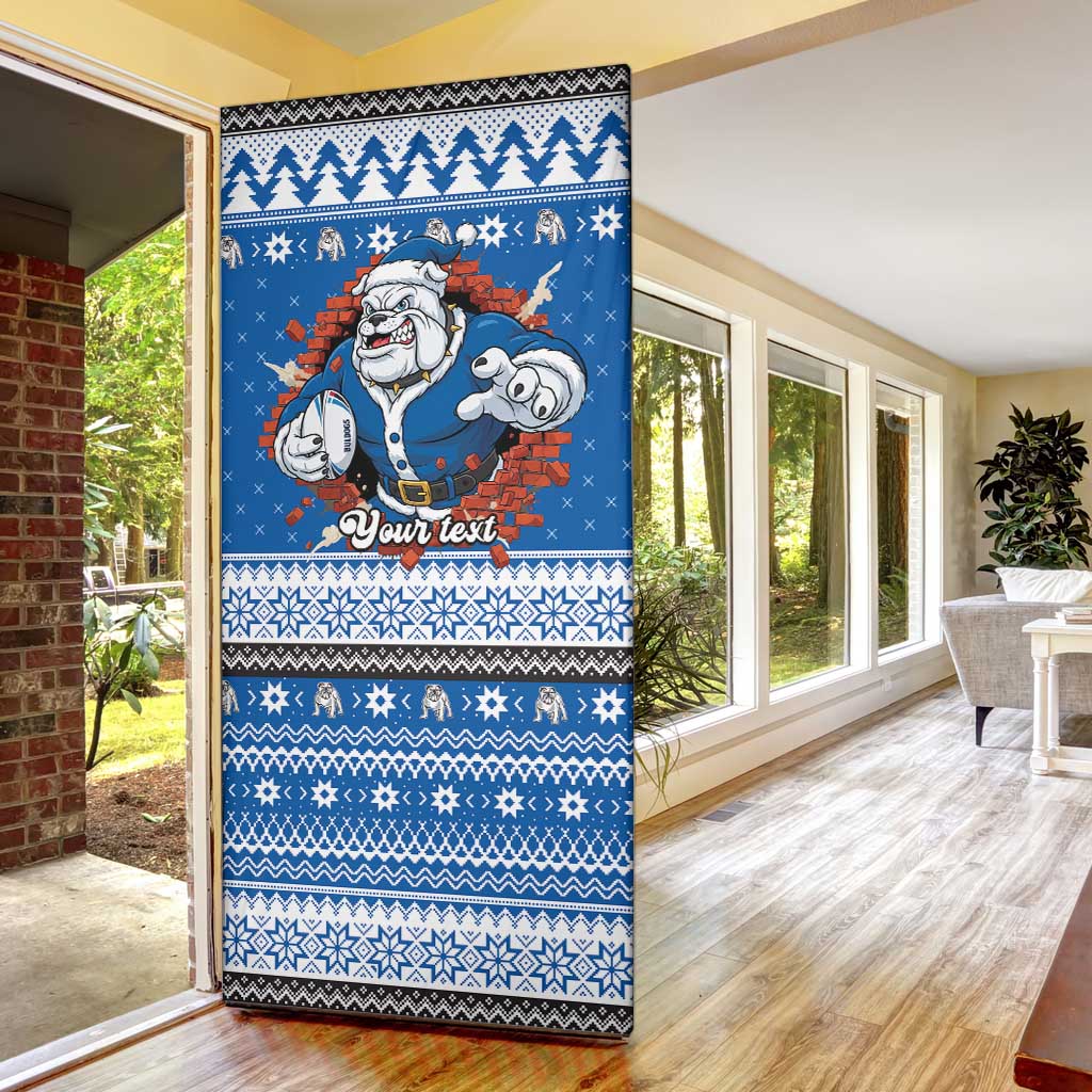 Angry Santa Bulldog Personalized Door Cover Christmas Rugby League Spirit - Aussie Hoodie