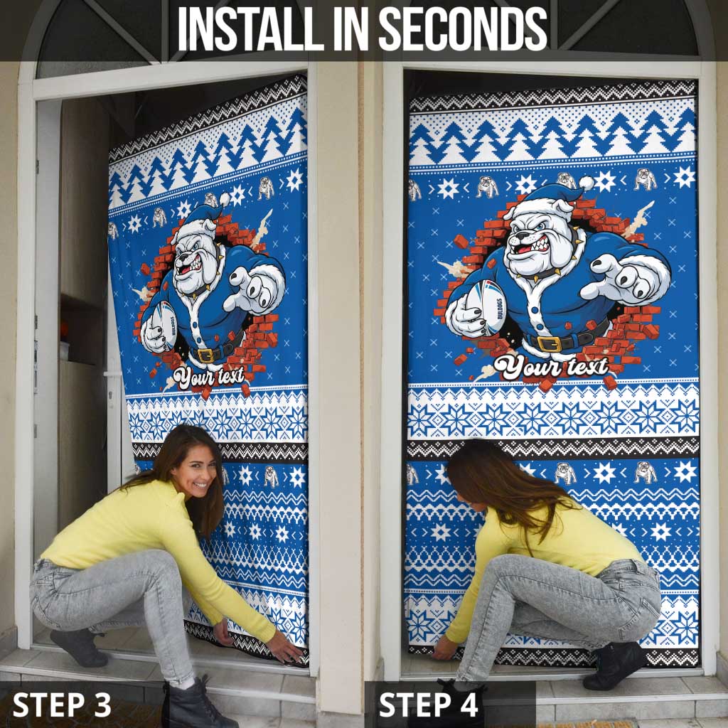 Angry Santa Bulldog Personalized Door Cover Christmas Rugby League Spirit - Aussie Hoodie