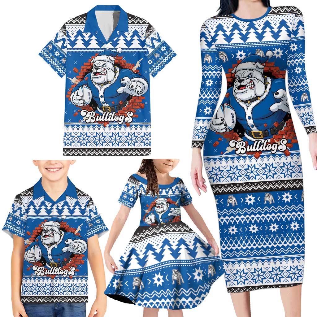 Angry Santa Bulldog Personalized Family Matching Long Sleeve Bodycon Dress and Hawaiian Shirt Christmas Rugby League Spirit - Aussie Hoodie