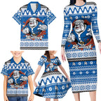 Angry Santa Bulldog Personalized Family Matching Long Sleeve Bodycon Dress and Hawaiian Shirt Christmas Rugby League Spirit - Aussie Hoodie