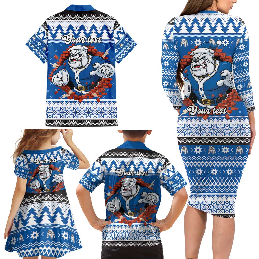Angry Santa Bulldog Personalized Family Matching Long Sleeve Bodycon Dress and Hawaiian Shirt Christmas Rugby League Spirit - Aussie Hoodie