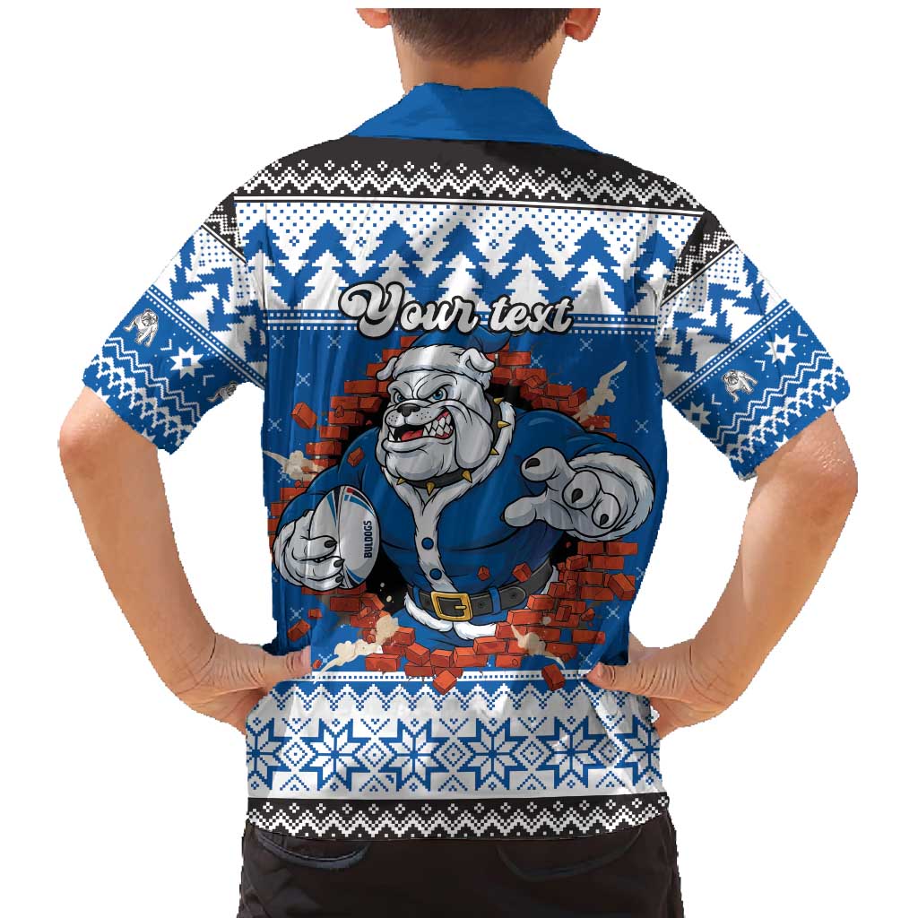 Angry Santa Bulldog Personalized Family Matching Mermaid Dress and Hawaiian Shirt Christmas Rugby League Spirit - Aussie Hoodie