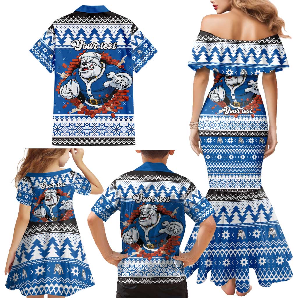 Angry Santa Bulldog Personalized Family Matching Mermaid Dress and Hawaiian Shirt Christmas Rugby League Spirit - Aussie Hoodie