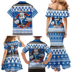 Angry Santa Bulldog Personalized Family Matching Mermaid Dress and Hawaiian Shirt Christmas Rugby League Spirit - Aussie Hoodie