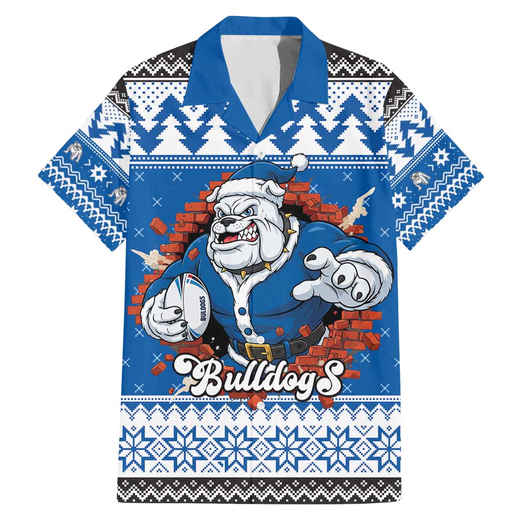 Angry Santa Bulldog Personalized Family Matching Mermaid Dress and Hawaiian Shirt Christmas Rugby League Spirit - Aussie Hoodie
