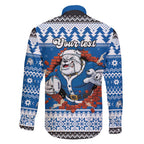 Angry Santa Bulldog Personalized Family Matching Mermaid Dress and Hawaiian Shirt Christmas Rugby League Spirit - Aussie Hoodie