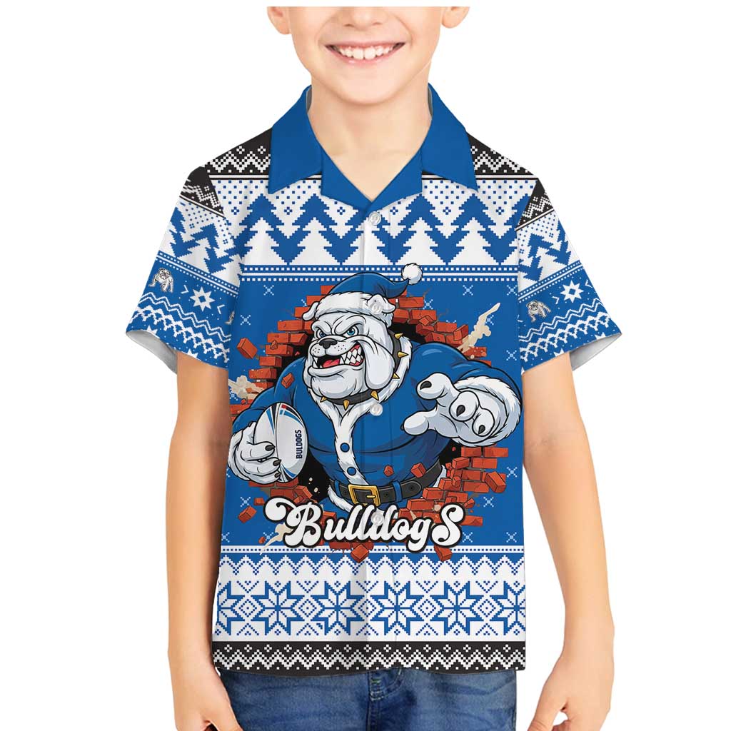 Angry Santa Bulldog Personalized Family Matching Mermaid Dress and Hawaiian Shirt Christmas Rugby League Spirit - Aussie Hoodie
