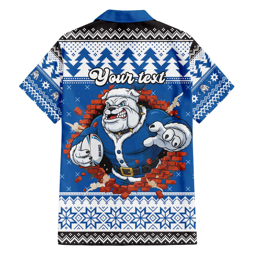 Angry Santa Bulldog Personalized Family Matching Off The Shoulder Long Sleeve Dress and Hawaiian Shirt Christmas Rugby League Spirit - Aussie Hoodie