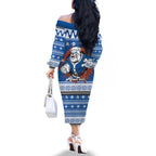 Angry Santa Bulldog Personalized Family Matching Off The Shoulder Long Sleeve Dress and Hawaiian Shirt Christmas Rugby League Spirit - Aussie Hoodie