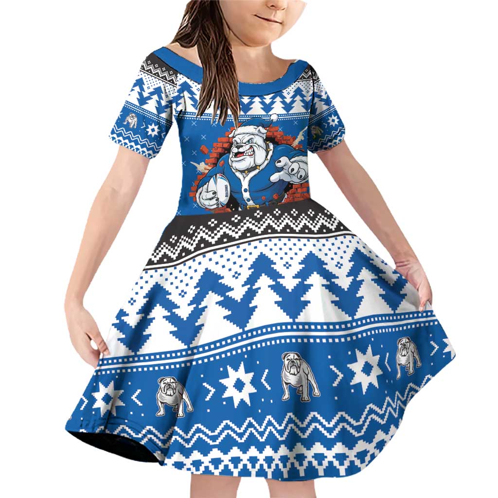 Angry Santa Bulldog Personalized Family Matching Off Shoulder Short Dress and Hawaiian Shirt Christmas Rugby League Spirit - Aussie Hoodie