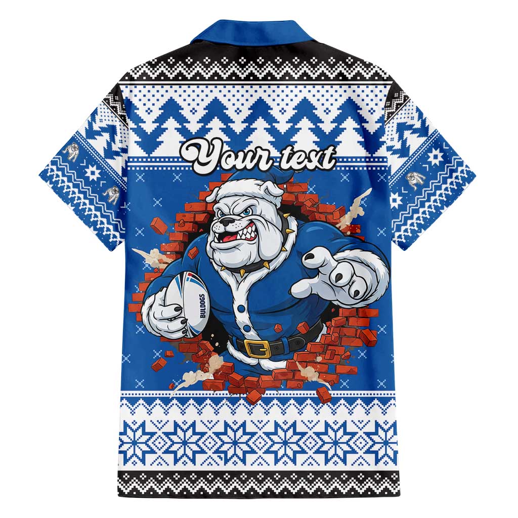 Angry Santa Bulldog Personalized Family Matching Off Shoulder Short Dress and Hawaiian Shirt Christmas Rugby League Spirit - Aussie Hoodie