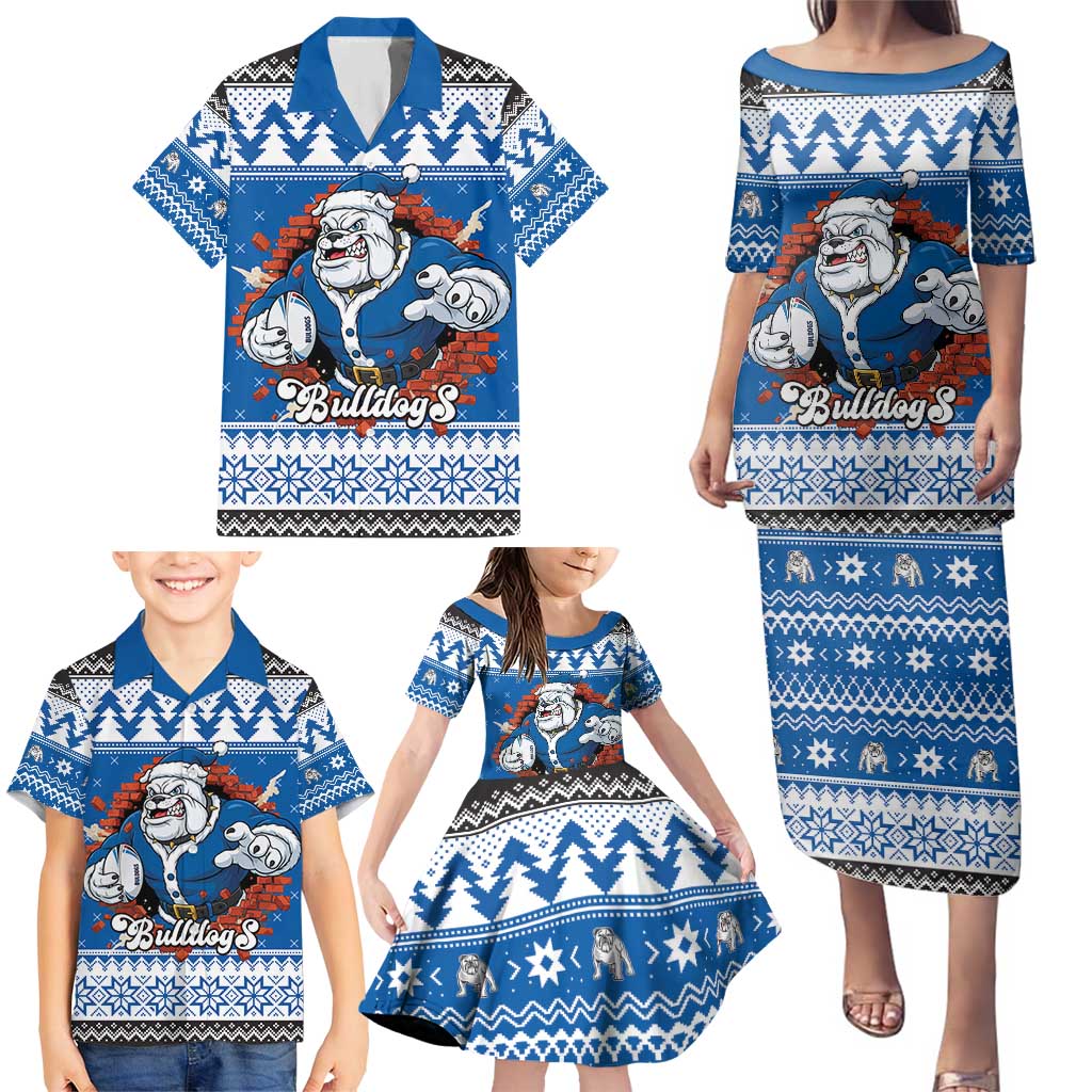 Angry Santa Bulldog Personalized Family Matching Puletasi and Hawaiian Shirt Christmas Rugby League Spirit - Aussie Hoodie