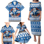 Angry Santa Bulldog Personalized Family Matching Puletasi and Hawaiian Shirt Christmas Rugby League Spirit - Aussie Hoodie