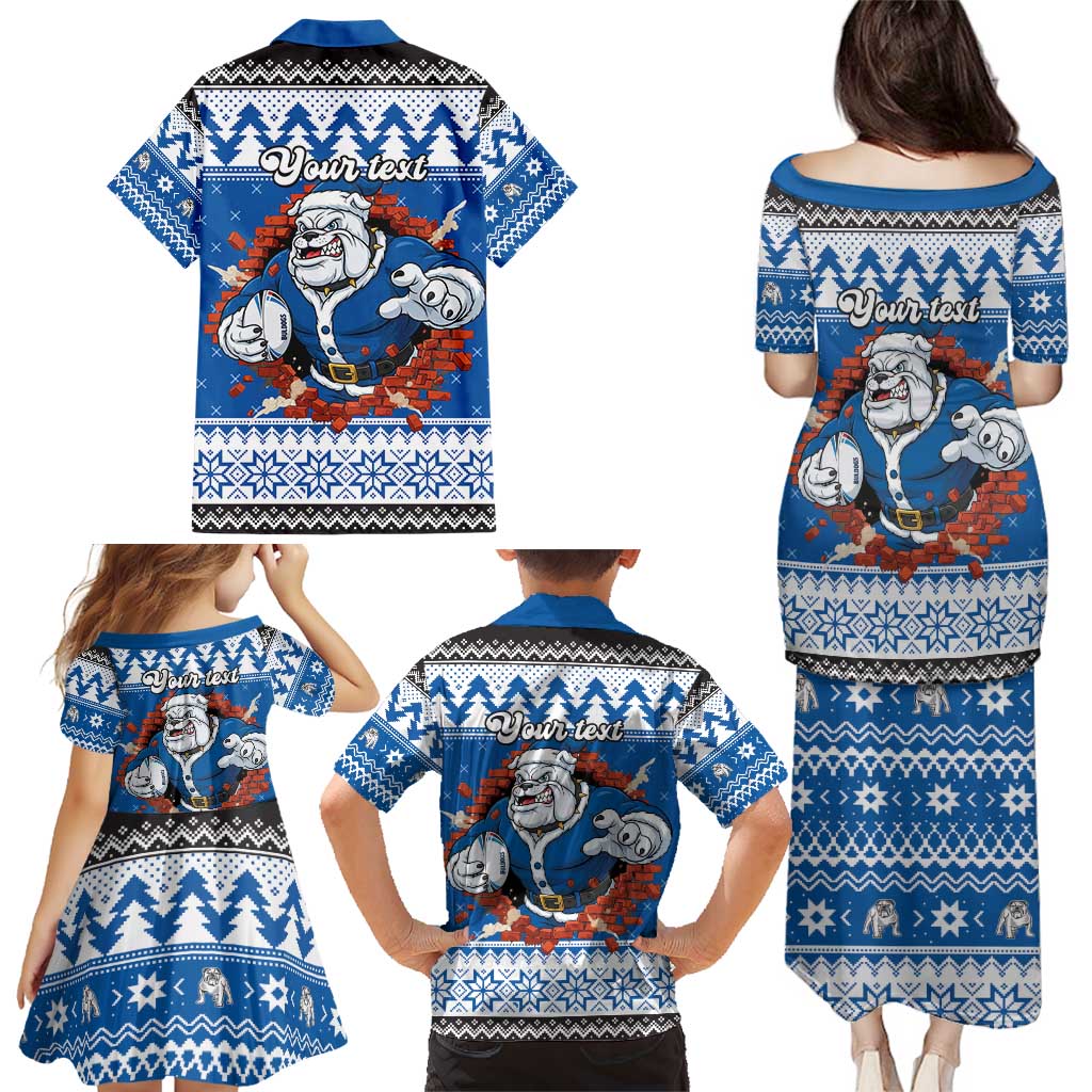 Angry Santa Bulldog Personalized Family Matching Puletasi and Hawaiian Shirt Christmas Rugby League Spirit - Aussie Hoodie