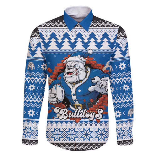 Angry Santa Bulldog Personalized Family Matching Puletasi and Hawaiian Shirt Christmas Rugby League Spirit - Aussie Hoodie