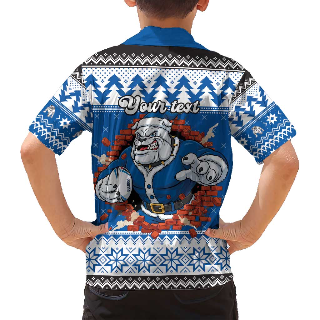 Angry Santa Bulldog Personalized Family Matching Short Sleeve Bodycon Dress and Hawaiian Shirt Christmas Rugby League Spirit - Aussie Hoodie