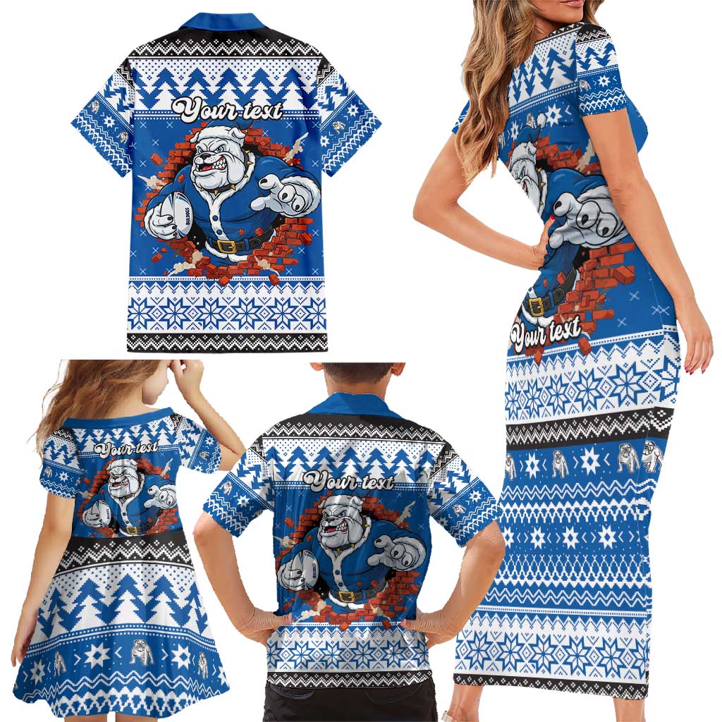 Angry Santa Bulldog Personalized Family Matching Short Sleeve Bodycon Dress and Hawaiian Shirt Christmas Rugby League Spirit - Aussie Hoodie
