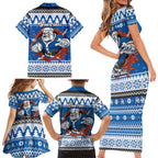 Angry Santa Bulldog Personalized Family Matching Short Sleeve Bodycon Dress and Hawaiian Shirt Christmas Rugby League Spirit - Aussie Hoodie
