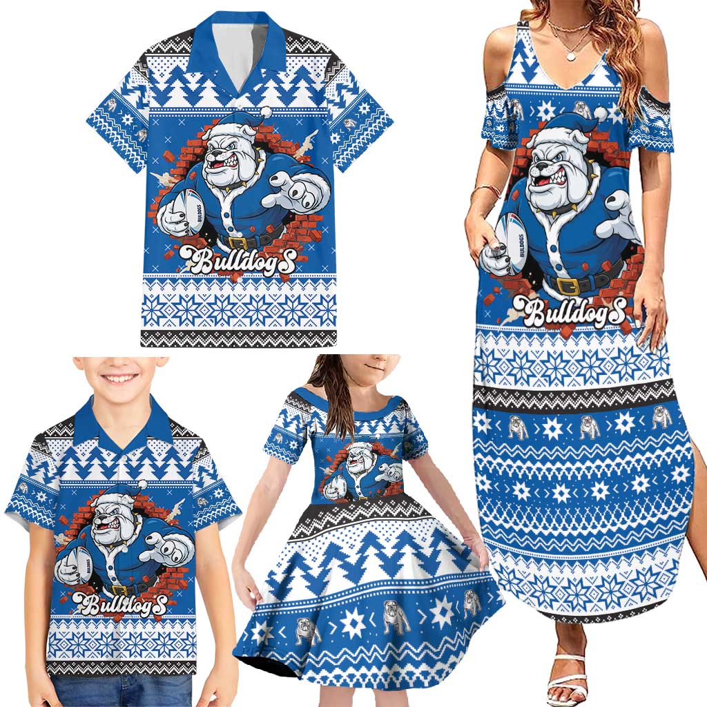 Angry Santa Bulldog Personalized Family Matching Summer Maxi Dress and Hawaiian Shirt Christmas Rugby League Spirit - Aussie Hoodie