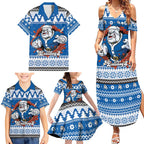 Angry Santa Bulldog Personalized Family Matching Summer Maxi Dress and Hawaiian Shirt Christmas Rugby League Spirit - Aussie Hoodie