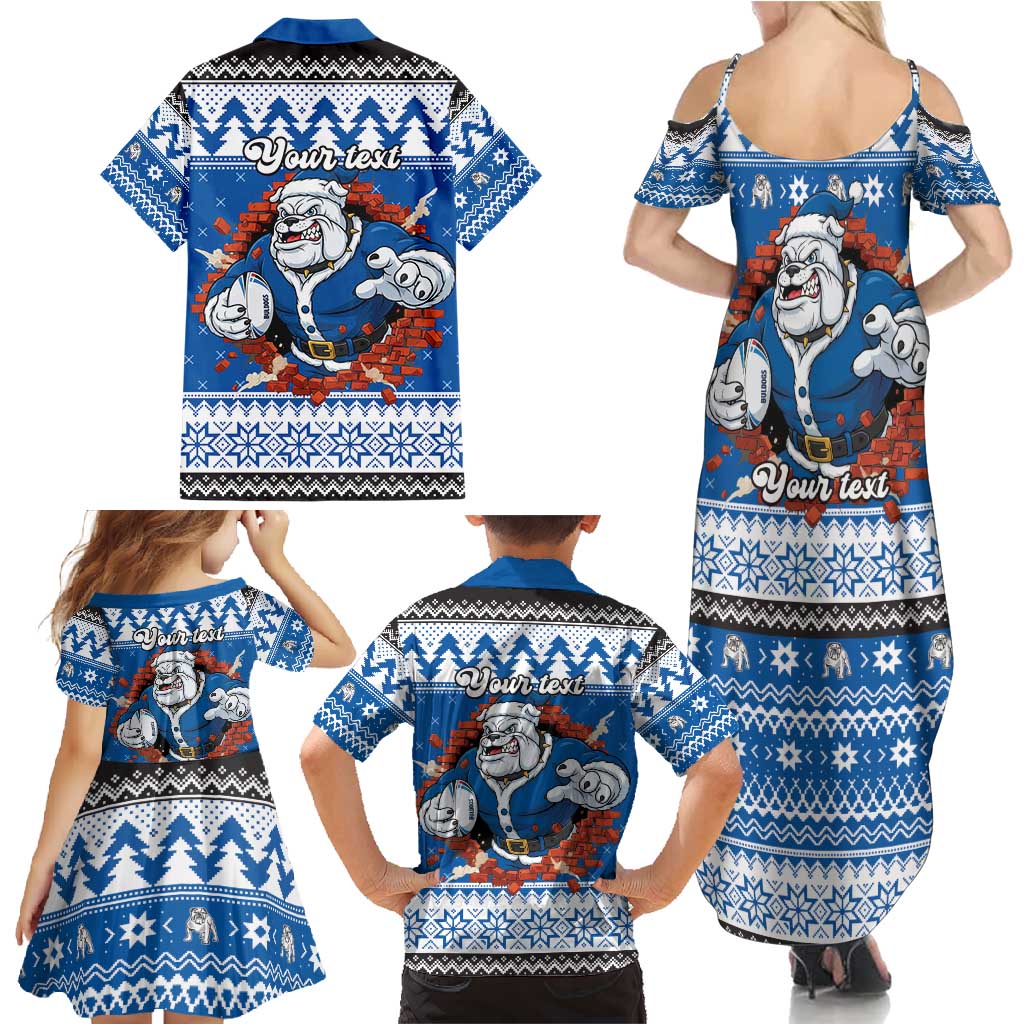 Angry Santa Bulldog Personalized Family Matching Summer Maxi Dress and Hawaiian Shirt Christmas Rugby League Spirit - Aussie Hoodie