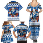 Angry Santa Bulldog Personalized Family Matching Summer Maxi Dress and Hawaiian Shirt Christmas Rugby League Spirit - Aussie Hoodie
