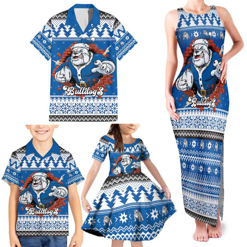 Angry Santa Bulldog Personalized Family Matching Tank Maxi Dress and Hawaiian Shirt Christmas Rugby League Spirit - Aussie Hoodie