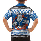 Angry Santa Bulldog Personalized Family Matching Tank Maxi Dress and Hawaiian Shirt Christmas Rugby League Spirit - Aussie Hoodie