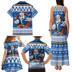 Angry Santa Bulldog Personalized Family Matching Tank Maxi Dress and Hawaiian Shirt Christmas Rugby League Spirit - Aussie Hoodie