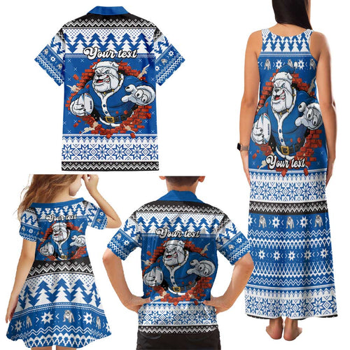 Angry Santa Bulldog Personalized Family Matching Tank Maxi Dress and Hawaiian Shirt Christmas Rugby League Spirit - Aussie Hoodie