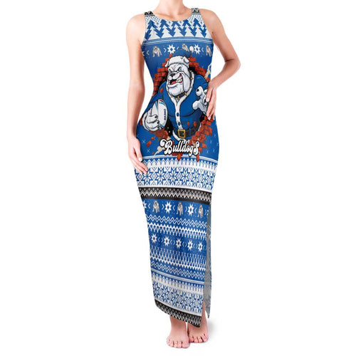 Angry Santa Bulldog Personalized Family Matching Tank Maxi Dress and Hawaiian Shirt Christmas Rugby League Spirit - Aussie Hoodie