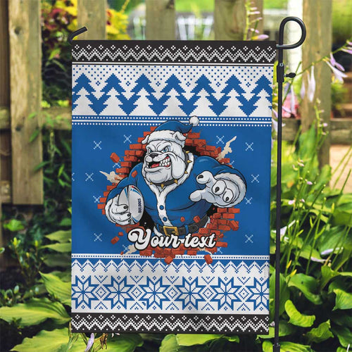 Angry Santa Bulldog Personalized Garden Flag Christmas Rugby League Spirit - Aussie Hoodie