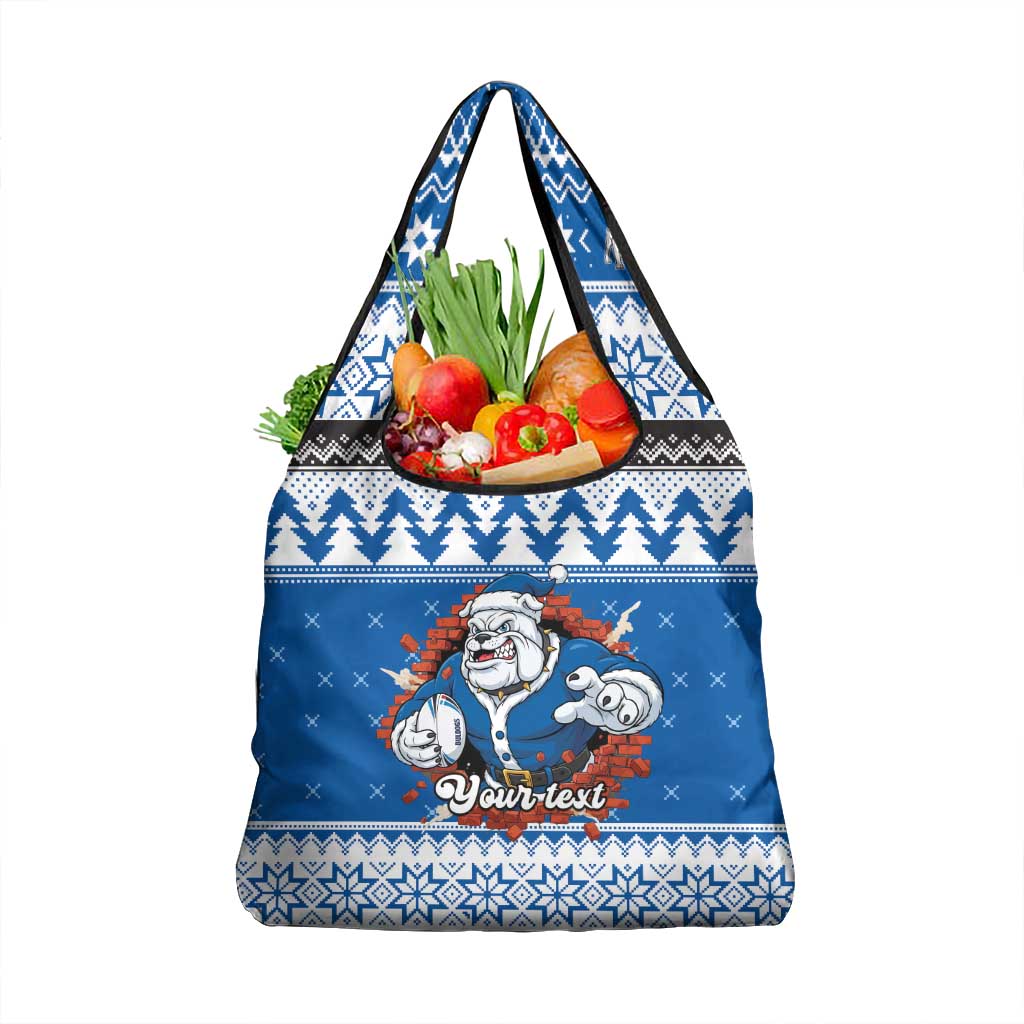 Angry Santa Bulldog Personalized Grocery Bag Christmas Rugby League Spirit - Aussie Hoodie