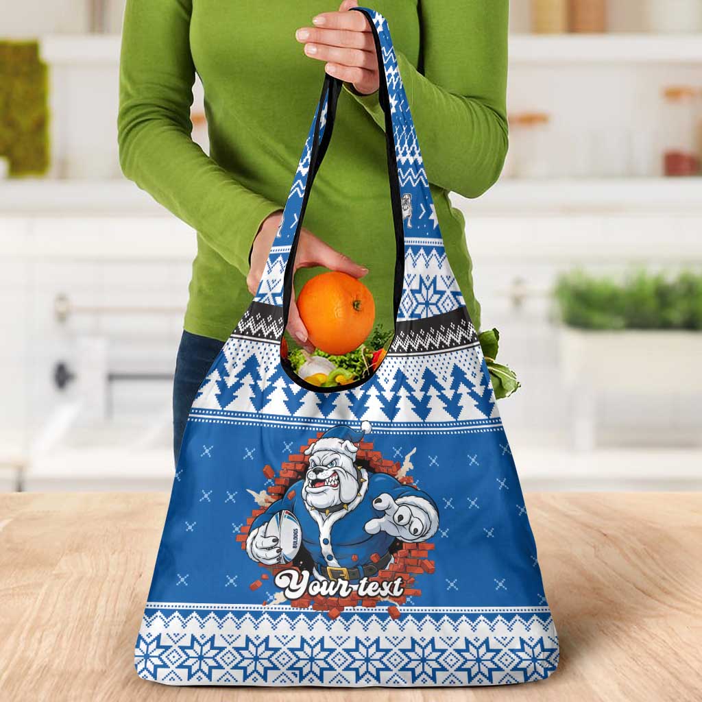 Angry Santa Bulldog Personalized Grocery Bag Christmas Rugby League Spirit - Aussie Hoodie