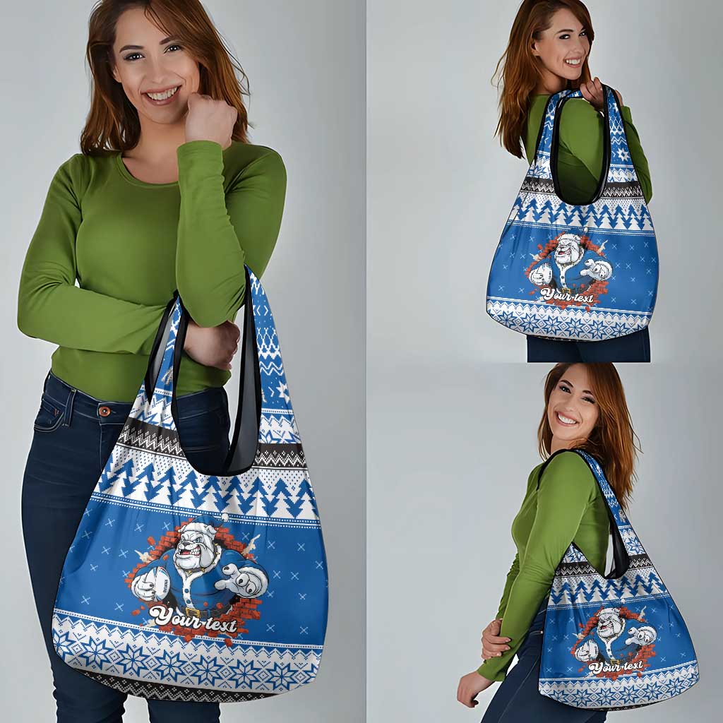 Angry Santa Bulldog Personalized Grocery Bag Christmas Rugby League Spirit - Aussie Hoodie