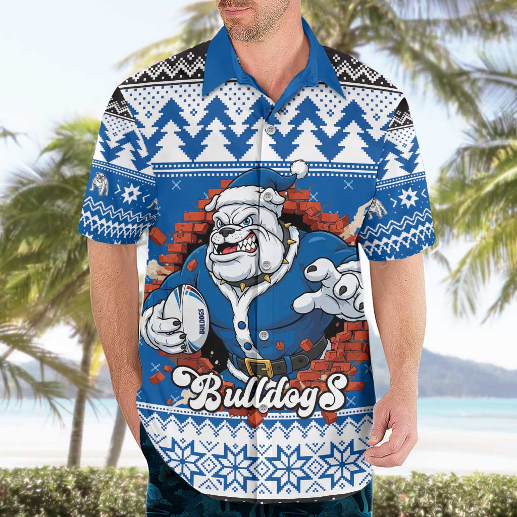 Angry Santa Bulldog Personalized Hawaiian Shirt Christmas Rugby League Spirit - Aussie Hoodie