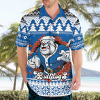 Angry Santa Bulldog Personalized Hawaiian Shirt Christmas Rugby League Spirit - Aussie Hoodie