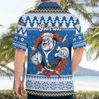 Angry Santa Bulldog Personalized Hawaiian Shirt Christmas Rugby League Spirit - Aussie Hoodie